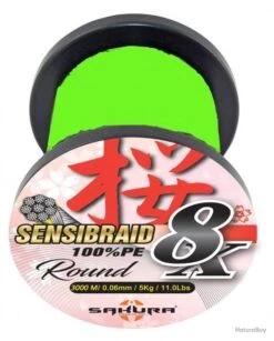 Sensibraid 3000 M Chartreuse 8 X Tresse Sakura Ø 0.18 / 15. Kg / 33.0 Lbs