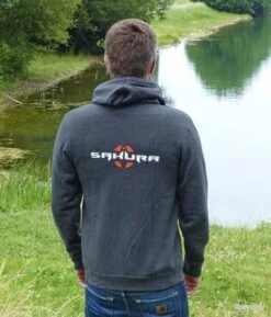 Sweat à Capuche Zippés Sakura Logo Gris -Pêche Sportive-SAKURA 00003 Sweat a capuche zippes Sakura Logo gris M